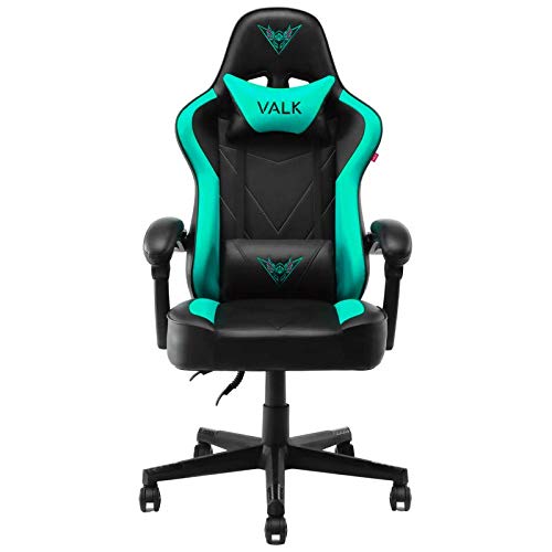 VALK Eyra - Silla Gaming, Silla Gamer Ancha, Reclinable 135º, Acolchado Alta Densidad, Reposabrazos Fijos, Silla Escritorio Silla Oficina (Verde Menta)