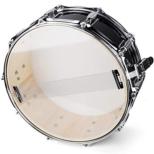 Vangoa Tambor de Caja 14 Pulgadas Cavidad de Madera Acústico Tambor Militar Snare Drum con Kits para Profesional Principiantes Estudiantes