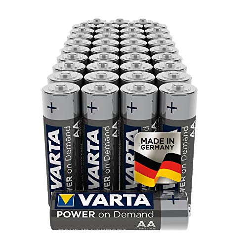 Varta Power On Demand - Pilas alcalinas AA / LR6 / Mignon (Pack de 40 Unidades, 1.5 V) + Pilas AAA Micro Varta Power on Demand, Paquete de 40 Unidades