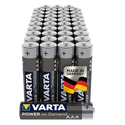 Varta Power On Demand - Pilas alcalinas AA / LR6 / Mignon (Pack de 40 Unidades, 1.5 V) + Pilas AAA Micro Varta Power on Demand, Paquete de 40 Unidades