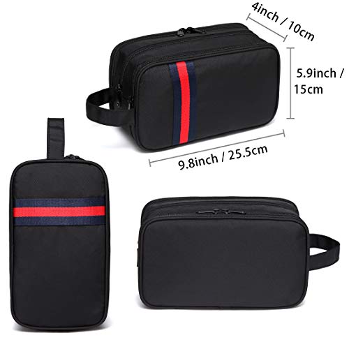 VASCHY Neceser Hombre,Bolso Mano Hombre Bolsa de Aseo Mujer Neceseres para Maquillaje Bolsa de Cosméticos Impermeable Bolsa de Lavado con Múltiples Bolsillos Negro