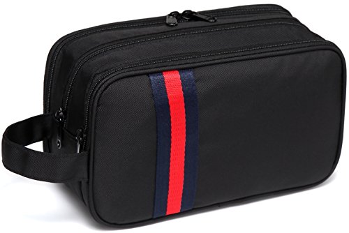 VASCHY Neceser Hombre,Bolso Mano Hombre Bolsa de Aseo Mujer Neceseres para Maquillaje Bolsa de Cosméticos Impermeable Bolsa de Lavado con Múltiples Bolsillos Negro