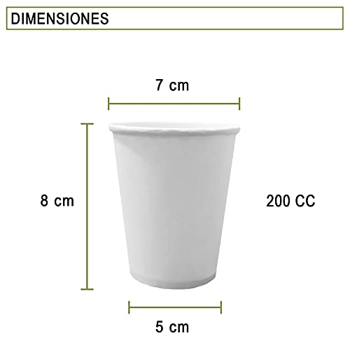 Vasos desechables cafe con leche 120ml y 200ml, vasos desechables cafe con leche 200ml, vasos desechables bebidas frias y calientes desechables, vasos agua biodegradables (200ml, 50und)