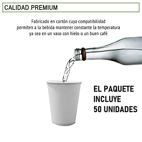 Vasos desechables cafe con leche 120ml y 200ml, vasos desechables cafe con leche 200ml, vasos desechables bebidas frias y calientes desechables, vasos agua biodegradables (200ml, 50und)