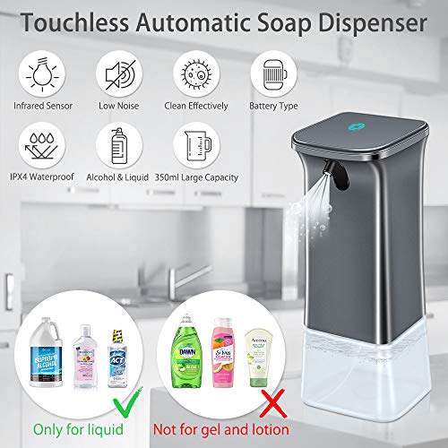 VEEAPE Dispensador Automático de desinfección pulverizador de Alcohol 350ml, Automático de Alcohol con Sensor, para el hogar, la Oficina, el Hotel, el Hospital.