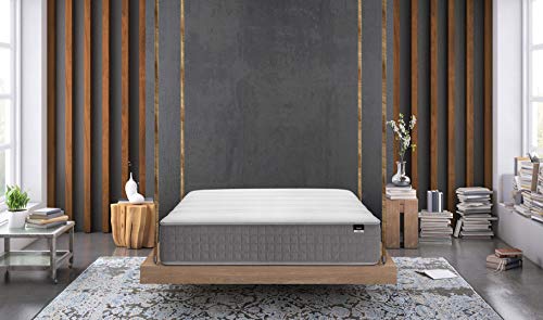 Veggie Mattress Bliss Colchón, Espuma, Blanco, Gris Claro, 150x190cm