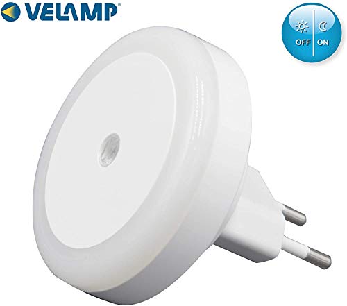 Velamp Drop Punto Interruptor crepuscular. 2 LED, luz Suave, Ideal para el Dormitorio, un Pasillo Integrata, 0.5 W, Blanco