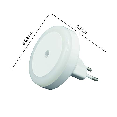 Velamp Drop Punto Interruptor crepuscular. 2 LED, luz Suave, Ideal para el Dormitorio, un Pasillo Integrata, 0.5 W, Blanco