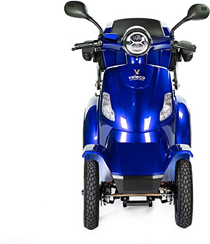 VELECO Scooter para discapacitadosde 4 Ruedas Para Personas Mayores Minusvalido 1000W FASTER 25km/h (Azul)