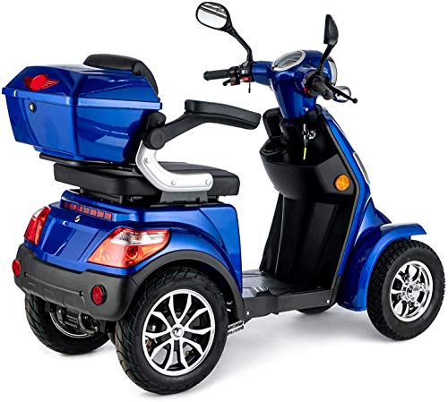 VELECO Scooter para discapacitadosde 4 Ruedas Para Personas Mayores Minusvalido 1000W FASTER 25km/h (Azul)