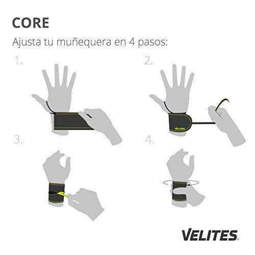 Velites Muñequeras Profesionales bicapa para Crossfit, Gimnasio o Halterofilia Core (Rojo)