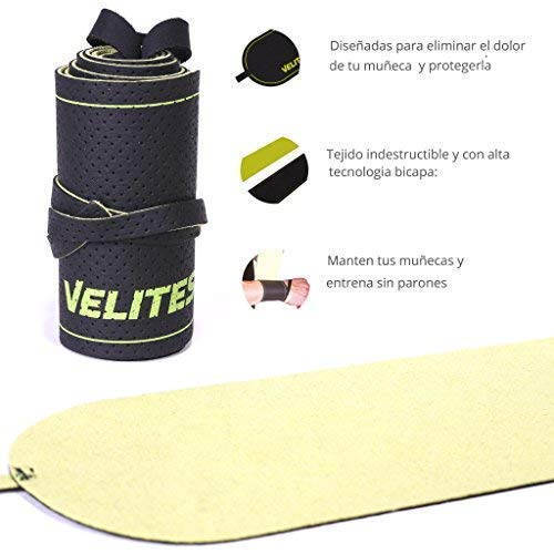 Velites Muñequeras Profesionales bicapa para Crossfit, Gimnasio o Halterofilia Core (Verde)