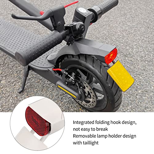 Veloraa Kit de Guardabarros Trasero para Scooter Eléctrico, Juego de Luces Traseras de Guardabarros Trasero Engrosado Extraíble con Soporte para Placa de Matrícula para Scooter Eléctrico PRO2(Blanco)