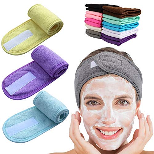 Venda de pelo Bañera de hidromasaje de ancho de ancho ajustable Bañera de hidromasaje Maquillaje de ducha Cara Cosmética Diadema para mujer Señoras Maquillaje Accesorios - Gris venda de pelo mujer