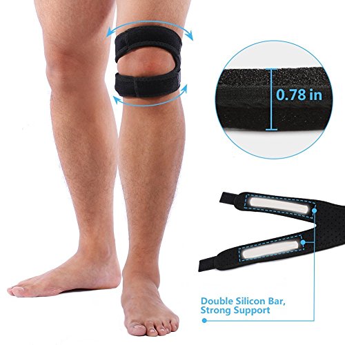 Vendaje de rodilla, banda de soporte del tendón rotuliano, soporte de rodilla banda de rodilla de la rótula banda infrapatelar de neopreno ajustable, protección de rodilla ajustable para deportes