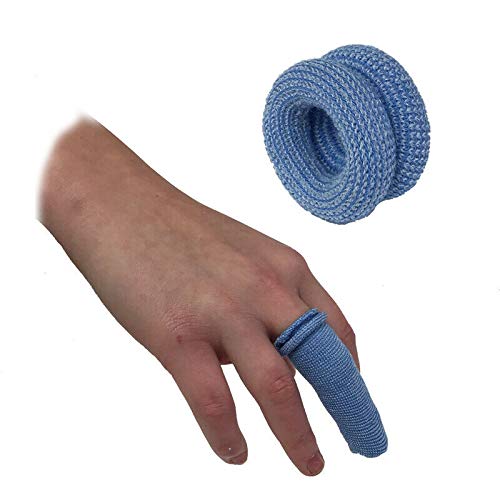 Vendaje para dedos SENRISE - Vendaje tubular de primeros auxilios para el dedo - Bobs Cunas Buddies - Aderezos azul/blanco - para esguinces de dedos e hinchazón (10 unidades, azul)