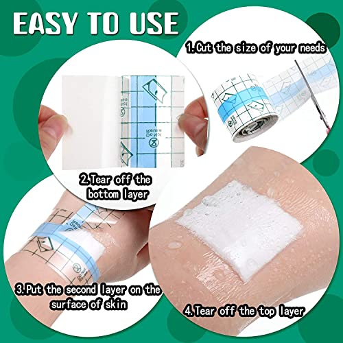 Vendaje Transparente Impermeable Cinta Adhesiva Heridas Vendaje 10cm x 10m Vendaje para Tatuajes para Reparación del Tatuaje y Protege la Herida Anti-alérgica Transparente Impermeable (10cmx10m)