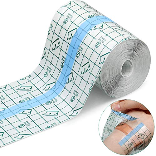 Vendaje Transparente Impermeable Cinta Adhesiva Heridas Vendaje 10cm x 10m Vendaje para Tatuajes para Reparación del Tatuaje y Protege la Herida Anti-alérgica Transparente Impermeable (10cmx10m)