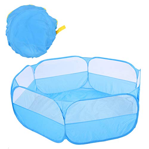 Venta Loca Cerca de Juego de Animales pequeños de diseño Mejorado, Parque para Perros Plegable, Tela para(Small Pet Fence with Cover and Side Cloth-Blue)