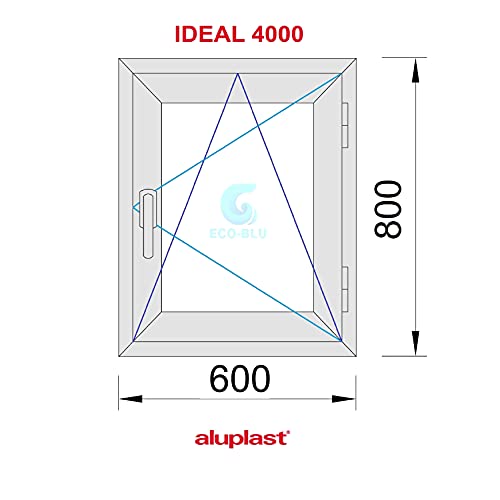 Ventana Pvc 600x800 Oscilobatiente Mate Derecha