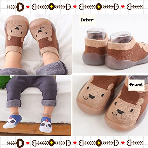 VEROP Babyfeet Adorable Animals Non Slip Baby Shoe Socks for Toddler Girls Boys Slipper 0-36 Months (6 Months,I)