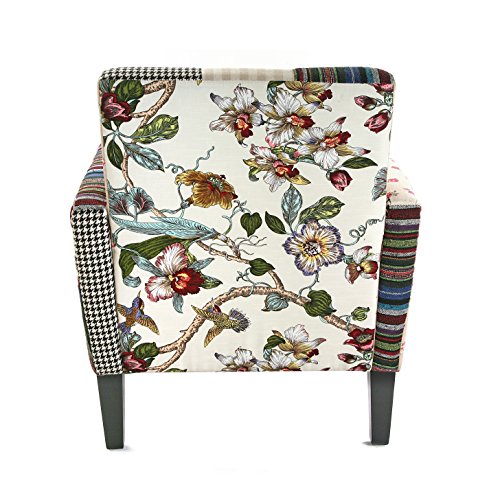 Versa 19500604 Sillón individual de patchwork romántico, 65x77x71, Sofá reposabrazos