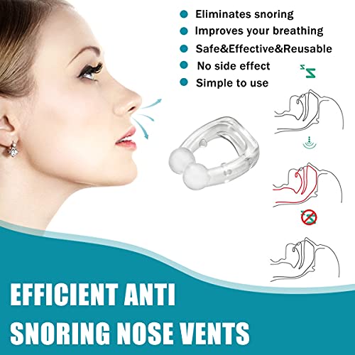 [Versión 2021]Dilatador Nasal Anti-Ronquidos WAGISLEEP, Antironquidos Clip Nasal Magnético Nose Clip Silicona, Dejar de roncar, Mejora la Respiración Nariz Clip para Ayudar a Dormir Apnea Del Sueño