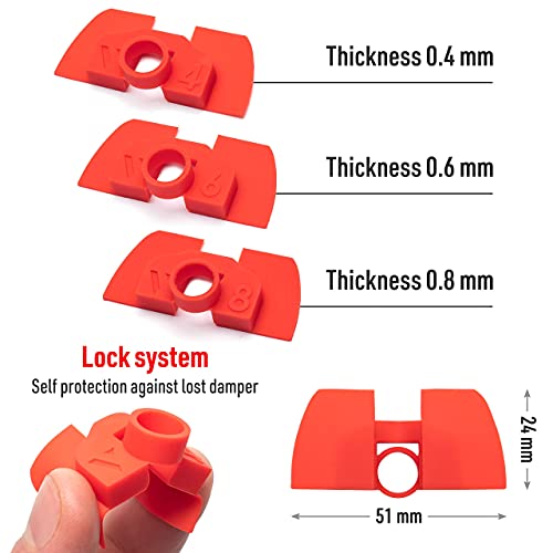 Vestigia® - Amortiguadores de vibración de goma de 6 piezas para Xiaomi M365 1S Essential Pro Scooter eléctrico - Accesorios de goma para scooter - Piezas de repuesto para E-scooter (rojo)