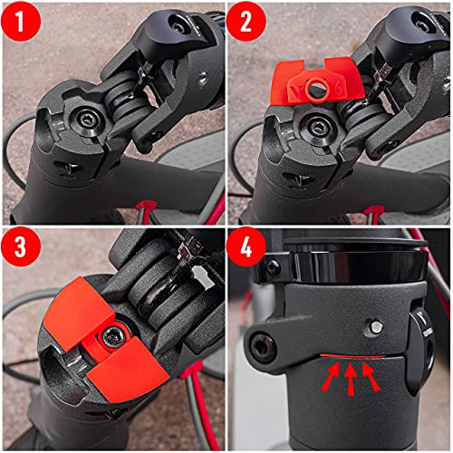 Vestigia® - Amortiguadores de vibración de goma de 6 piezas para Xiaomi M365 1S Essential Pro Scooter eléctrico - Accesorios de goma para scooter - Piezas de repuesto para E-scooter (rojo)