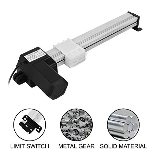 VEVOR Actuador Lineal Motor 1000 N 300 mm Longitud Ajustable 157-487 mm, Actuadores de Movimiento DC 24 V, Lineal Actuador para Mesa Elevadora Sillón de Masaje Cama Elevadora y Plataforma Elevadora