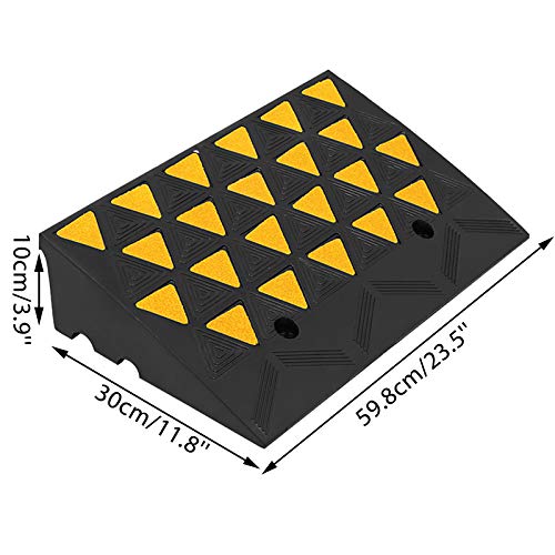 VEVOR Rampas de Garaje 15 cm de Altura, Rampa Goma 35x60x15 cm, Rampas para Bordillos de Goma Capacidad de Carga 5 T, Rampa Coche Peso del Embalaje 15,5 kg, Sub-estructura Estable 2 orificios montaje