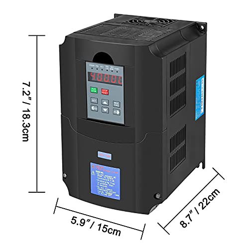 VEVOR Variador VFD 7,5 kW Variador de Frecuencia 220 V Variador Velocidad Motor Convertidor de Monofásico/Trifásico Convertidor de Frecuencia Profesional Control de Velocidad del Motor del Husillo