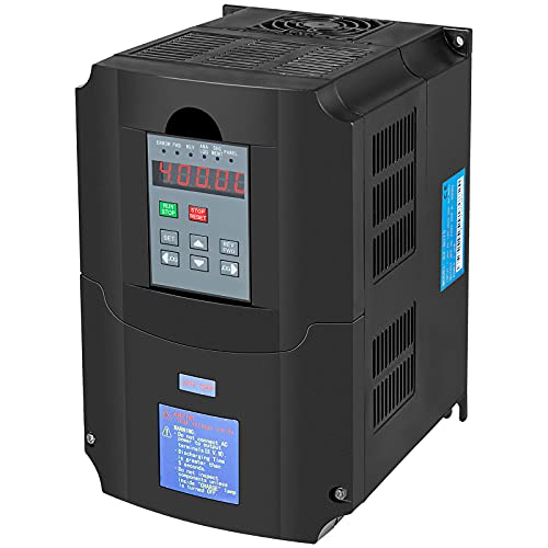 VEVOR Variador VFD 7,5 kW Variador de Frecuencia 220 V Variador Velocidad Motor Convertidor de Monofásico/Trifásico Convertidor de Frecuencia Profesional Control de Velocidad del Motor del Husillo