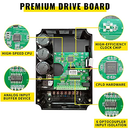 VEVOR Variador VFD 7,5 kW Variador de Frecuencia 220 V Variador Velocidad Motor Convertidor de Monofásico/Trifásico Convertidor de Frecuencia Profesional Control de Velocidad del Motor del Husillo