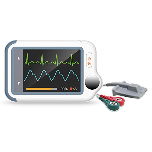 ViATOM Checkme Lite Plus Monitor Cardíaco, Bluetooth Monitor de ECG, Medidor Saturación Oxígeno, Monitor de Oxígeno para Bebés, Monitor de Salud Cardíaco Portátil, APP para iOS/Android, Informe de PC