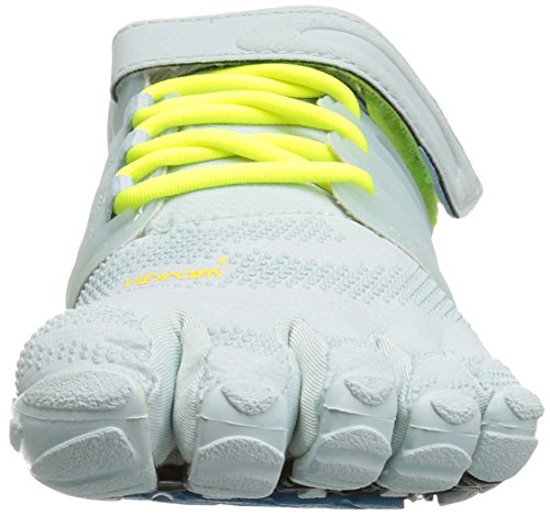 Vibram FiveFingers V-Train, Zapatillas Deportivas para Interior Mujer, Blanco (Pale Blue/Safety Yellow), 38 EU