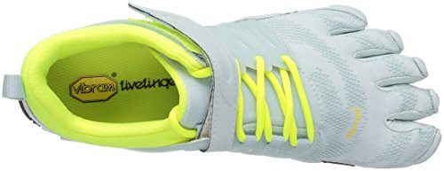 Vibram FiveFingers V-Train, Zapatillas Deportivas para Interior Mujer, Blanco (Pale Blue/Safety Yellow), 38 EU