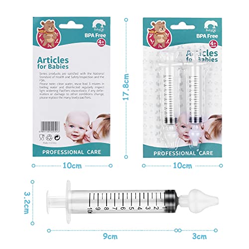 Vicloon Aspiradores Nasales, Irrigador Nasal para Recién Nacidos Kit de Enjuague Nasal de 10 Ml, Limpiador de Enjuague Nasal (4 Piezas)