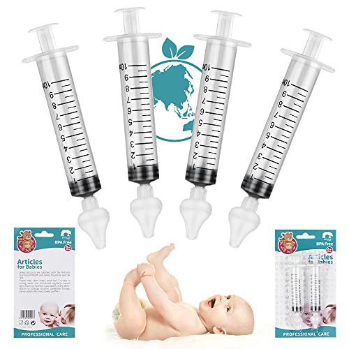 Vicloon Aspiradores Nasales, Irrigador Nasal para Recién Nacidos Kit de Enjuague Nasal de 10 Ml, Limpiador de Enjuague Nasal (4 Piezas)