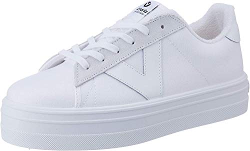 Victoria Barcelona Deportivo Lona, Zapatillas Mujer, Blanco, 36 EU