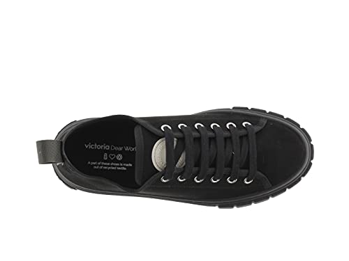 victoria Plano VICTORIA Abril Zapatilla Antelina Suela Negra 1270105-WOMEN para Mujer Negro 37