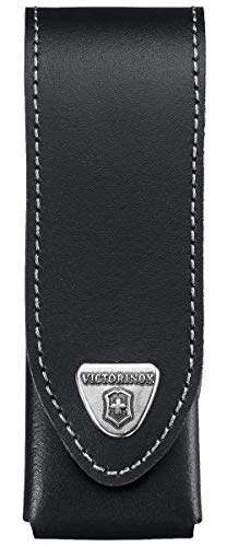 Victorinox Funda de cuero para navaja con trabilla para el cinturón y cierre de velcro, color negro