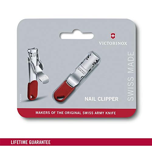 Victorinox Nail Clipper Cortaúñas con 2 funciones, cortaúñas y agujero para colgar un cordón, de color rojo