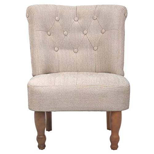 vidaXL 2 Piezas Silla francés Sillón Crema