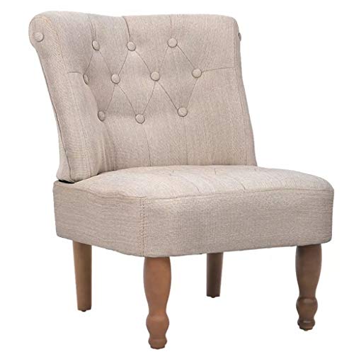 vidaXL 2 Piezas Silla francés Sillón Crema