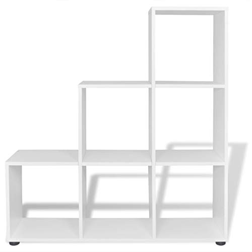 vidaXL Estantería para Libros en Forma de Escalera con Dimensiones 107 cm Color Blanca