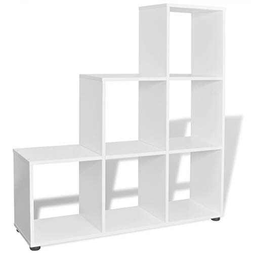 vidaXL Estantería para Libros en Forma de Escalera con Dimensiones 107 cm Color Blanca