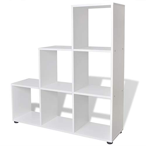 vidaXL Estantería para Libros en Forma de Escalera con Dimensiones 107 cm Color Blanca