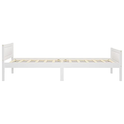 vidaXL Estructura de Cama de Madera Maciza de Pino Blanca 90x200 cm