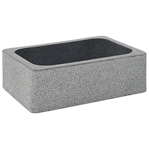 vidaXL Lavabo de Piedra de Río Negro 45x30x15 cm Sanitario Baño Servicio Hogar Piedra Natural